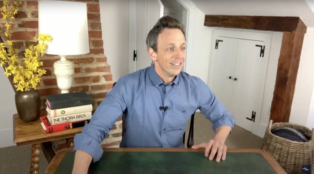 Donald Trump - Seth Meyers - Seth Meyers’ Kids Break Out Of The Attic Closet He Totally Wasn’t Hiding Them In - etcanada.com