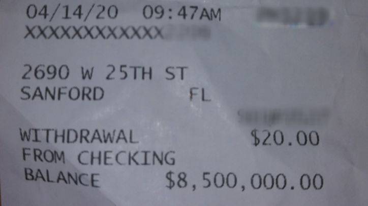 A.Central - Central Florida woman withdrawing part of coronavirus stimulus payment finds $8.5 million in bank account - fox29.com - Usa - state Florida - city Sanford, state Florida