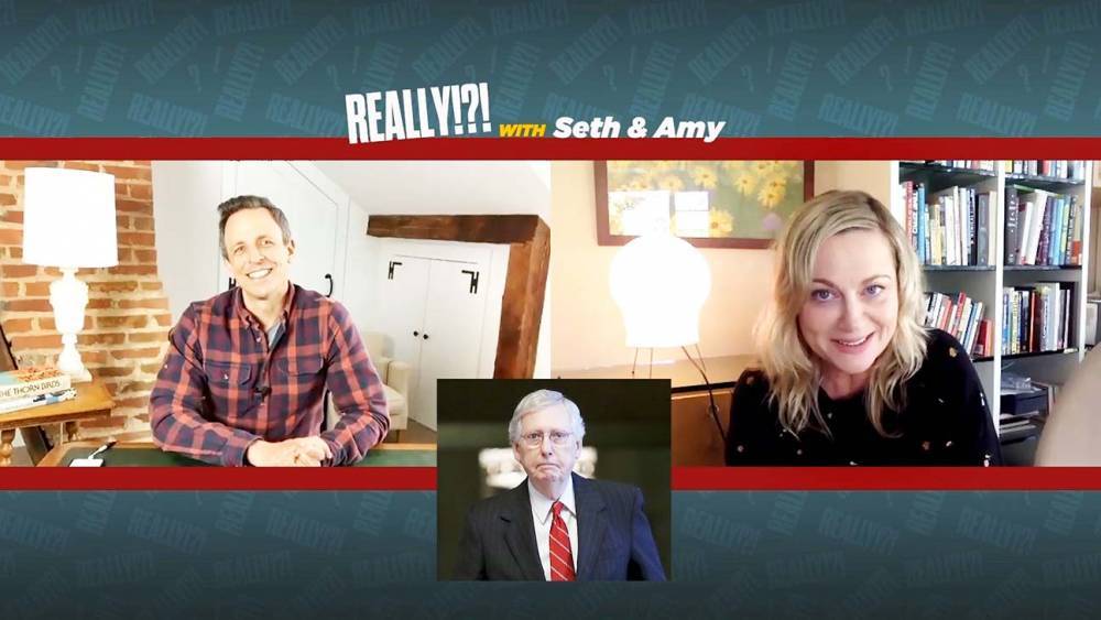 Mitch Macconnell - Seth Meyers - Amy Poehler - Amy Poehler and Seth Meyers Revive "Really!?!" Segment to Criticize Mitch McConnell - hollywoodreporter.com