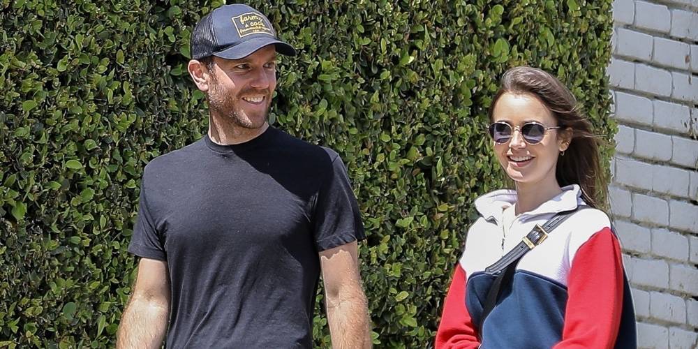 Lily Collins - Lily Collins & Boyfriend Charlie McDowell Take Their Pup for a Walk Amid Quarantine - justjared.com