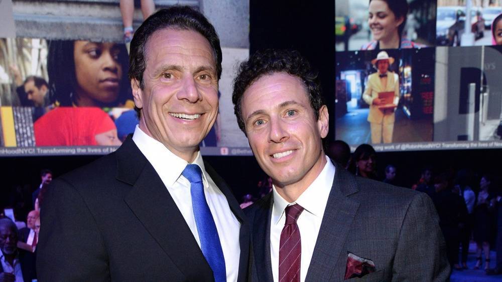 Andrew Cuomo - Seth Meyers - Chris Cuomo - Andrew Cuomo Jokes It's His 'Duty' As an Older Brother to 'Assert Dominance' Over Chris Cuomo - etonline.com