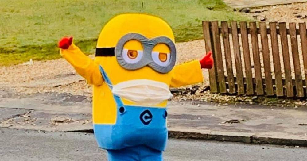 Easter Bunny - West Lothian - West Lothian mum cheers up village by parading streets dressed as Minion - dailyrecord.co.uk