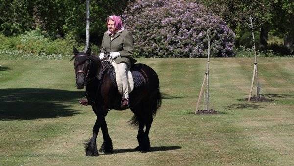 Elizabeth Ii Queenelizabeth (Ii) - Queen Elizabeth II pictured riding pony in first public appearance since lockdown began - breakingnews.ie