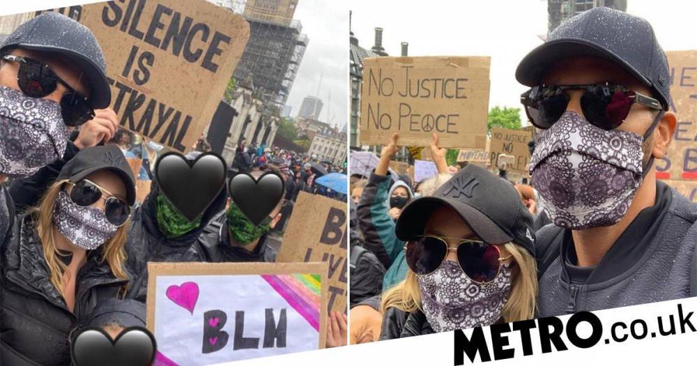 Rio Ferdinand - George Floyd Protests - Kate and Rio Ferdinand ’emotional’ as they join Black Lives Matter protest with football star’s kids - metro.co.uk - city London