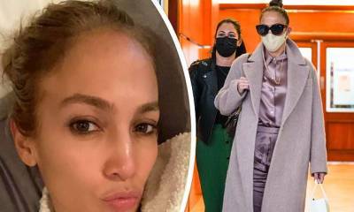 Jennifer Lopez - Jennifer Lopez stuns in head-to-toe lavender silk before her 'self-care' pamper session - dailymail.co.uk - city Beverly Hills