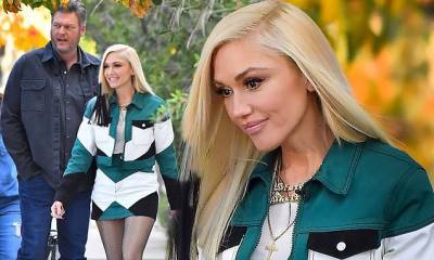 Gwen Stefani - Blake Shelton - Gwen Stefani flaunts her legs in a cowgirl-esque outfit as she stops by a studio - dailymail.co.uk - city Pasadena