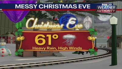 Christmas Eve - Weather Authority: Heavy rain, gusty winds starting Christmas Eve ahead of cold Christmas Day - fox29.com - state Pennsylvania - state New Jersey - Philadelphia - state Delaware - city Santa Claus
