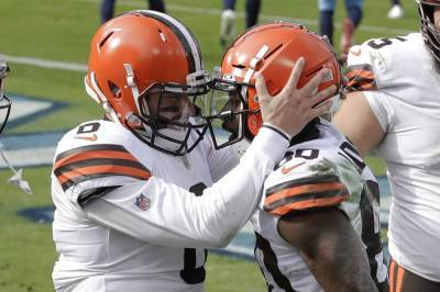 Mayfield throws 4 TDs in 1st half, Browns beat Titans 41-35 - clickorlando.com - state Tennessee - county Cleveland - city Houston - city Nashville, state Tennessee - county Brown - county Baker