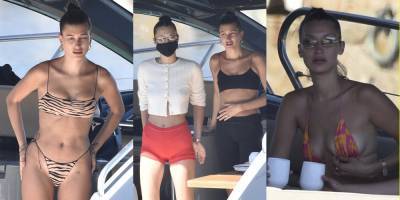 Justin Bieber - Bella Hadid - Hailey Bieber - Hailey Bieber & Bella Hadid Jet to Italy, Enjoy a Yacht Day in Their Bikinis - justjared.com - Italy - county Day