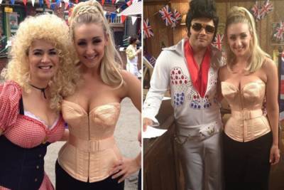 Ryan Thomas - Catherine Tyldesley - Jean Paul Gaultier - Catherine Tyldesley transforms into Madonna in throwback photos from Coronation Street set - thesun.co.uk