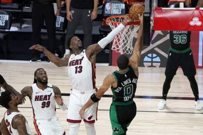 Jimmy Butler - Jayson Tatum - Bam! Adebayo's block helps Heat win Game 1 over Celtics - clickorlando.com - state Florida - county Lake - city Boston - county Buena Vista - county Butler