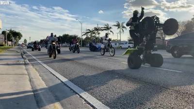 Riders on motorcycles, ATVs hit South Florida streets for 'Wheels Up, Guns Down' protests on MLK Day - fox29.com - state Florida - county Broward - county Martin - county King - county Miami-Dade