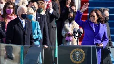 Joe Biden - Hillary Clinton - Michelle Obama - U.S.Vice - Kamala Harris - Laura Bush - Jill Biden - Kamala Harris' purple coat, Lady Gaga's lavish costume: American designers reign on Inauguration Day 2021 - fox29.com - New York - Usa - Washington