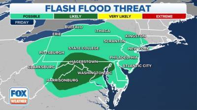 Storm system brings heavy rain, winds and flood threat to Mid-Atlantic - fox29.com - state West Virginia - area District Of Columbia - state Pennsylvania - Washington, area District Of Columbia - state Virginia - state Maryland