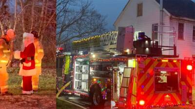Santa helps rescue New Jersey family from house fire - fox29.com - state New Jersey - city Santa - county Salem
