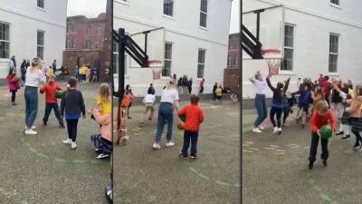 Third-grade teacher sinks viral basketball shot, winning students hot chocolate - fox29.com - Washington - city Washington, area District Of Columbia - area District Of Columbia - city Georgetown