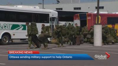 Travis Dhanraj - COVID-19: Ottawa sending military support to help Ontario - globalnews.ca - county Ontario - Ottawa