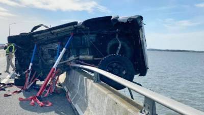 Ocean City - Good Samaritan dives into bay to rescue infant thrown into water during crash near Ocean City - fox29.com - county Ocean