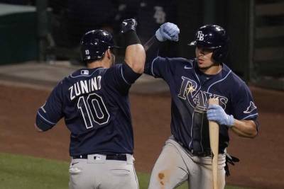 Albert Pujols - Rays score 7 runs in 8th to complete 4-game sweep of Angels - clickorlando.com - Los Angeles - county Bay - city Los Angeles - county St. Louis - city Tampa, county Bay
