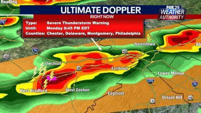 Kathy Orr - Weather Authority: Severe thunderstorm watches, warnings in effect as storms move through the area - fox29.com - state Delaware - county Bucks - county Chester - county Montgomery - county Cumberland - county Atlantic - county Cape May - city Downingtown