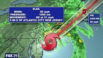 Sue Serio - Tropical Storm Elsa brings rain, gusting winds to area into Friday morning - fox29.com - state Florida - city Tallahassee - state New Jersey - Jersey