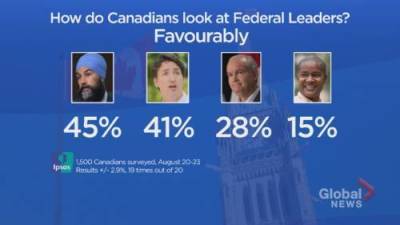 Justin Trudeau - Jagmeet Singh - Erin Otoole - Annamie Paul - Canadian election: How do voters rank the federal leaders? - globalnews.ca