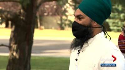 Jagmeet Singh - Canada election: Singh visits health-care workers in Edmonton - globalnews.ca - Canada - county Prairie