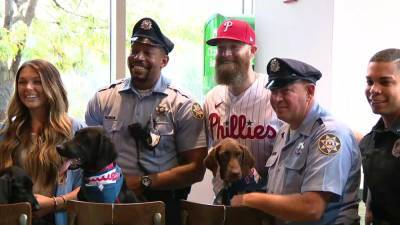 Philadelphia Phillies - Philadelphia Phillies pitcher Archie Bradley, fiancée donate puppies to local police departments - fox29.com - county Burlington