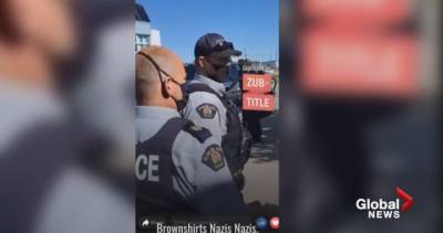 Video shows vaccine protesters calling B.C. RCMP officers ‘Nazis’ and ‘brownshirts’ - globalnews.ca - Germany - county Dawson