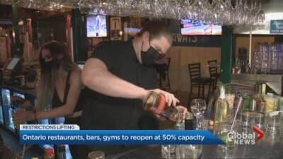 Restaurants, bars and gyms set to reopen at 50% capacity in Ontario - globalnews.ca - county Ontario