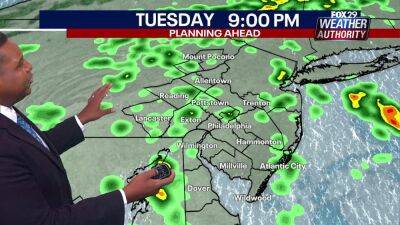 Kathy Orr - Weather Authority: Chilly, rainy Tuesday to lead to sunshine and warmer temps by end of week - fox29.com - Jersey