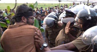 Siridhamma Thero - Wasantha Mudalige - Cops block Aragalaya remembrance in Colombo - newsfirst.lk - Sri Lanka