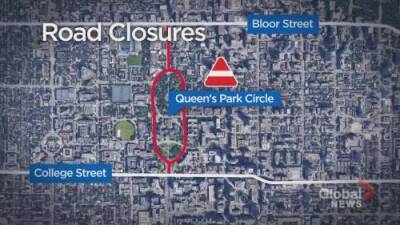 Erica Vella - Road closures put in place around Queen’s Park ahead of possible protest - globalnews.ca - city Ottawa