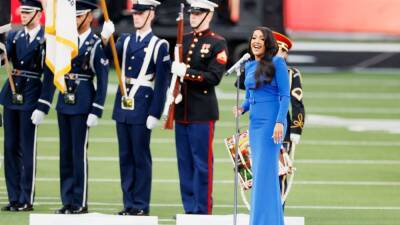 Mickey Guyton - Mickey Guyton gives powerful rendition of national anthem at Super Bowl 2022 - fox29.com - Usa - Los Angeles - state California - city Los Angeles - state Texas - city Kansas City - city Inglewood, state California