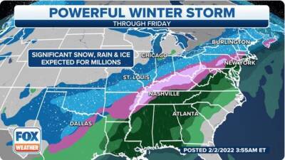 More than 100 million people in path of major winter storm's snow, ice from Texas to Midwest, Northeast - fox29.com - New York - Usa - city New York - state Illinois - county Buffalo - state Tennessee - city Boston - state Kentucky - state Vermont - state Texas - state Missouri - city Chicago - city Pittsburgh - county Cleveland - county St. Louis - state Indiana - city Detroit - Mexico - state Michigan - city Memphis - county Lexington - state Oklahoma - state Colorado - city Portland - state New Mexico - city Indianapolis - county Gulf - county Tulsa - Austin - Burlington, state Vermont