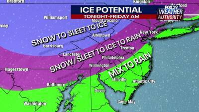 Winter Weather Advisory: Snow, ice, rain to impact Delaware Valley Thursday - fox29.com - state Pennsylvania - state New Jersey - state Delaware - county New Castle - county Mercer