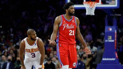 Joel Embiid - Williams - Chris Paul - Devin Booker - Suns hold off Sixers 114-109 for NBA-best 44th victory - fox29.com - state Pennsylvania - city Chicago - county Wells - Philadelphia, state Pennsylvania - city Fargo, county Wells - city Philadelphia, state Pennsylvania