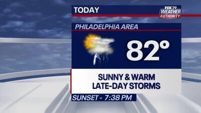 Weather Authority: Thursday to bring highs in the 80s, afternoon showers and storms - fox29.com - state Delaware