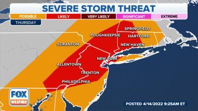 Summerlike morning low of 68 degrees gives way to severe weather threat across Delaware Valley - fox29.com - state Pennsylvania - Philadelphia - state Delaware - Jersey - city Trenton - city Allentown