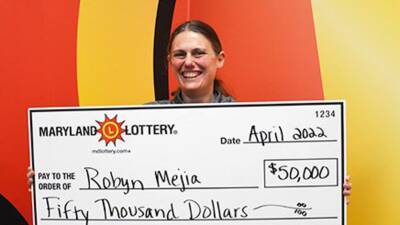 Maryland teacher wins $50K off lottery ticket husband bought to lift her spirits - fox29.com - state Virginia - state Maryland - county Frederick