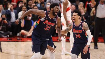 Joel Embiid - Pascal Siakam - Tobias Harris - Tyrese Maxey - Sixers take 3-0 series lead on Embiids game-winning 3 in overtime - fox29.com