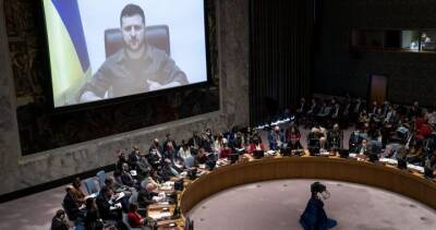 Russia - Volodymyr Zelenskyy - Zelenskyy shows UN graphic video highlighting ‘terrible’ Russia war crimes in Ukraine - globalnews.ca - Germany - Canada - Russia - city Moscow - Ukraine - city Mariupol