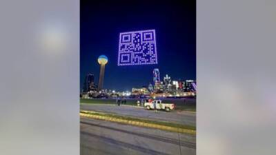 Rick Astley - Dallas was rick rolled by drones with giant QR code in the sky - fox29.com - state Texas - Reunion - county Love - county Dallas - city Austin