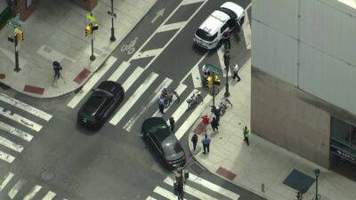 Bike deputy thrown onto hood of vehicle in Center City hit-and-run, authorities say - fox29.com - city Center