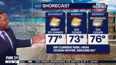 Weather Authority: Spotted showers ahead of sunny, pleasant Memorial Day weekend - fox29.com - state Delaware - city Philadelphia