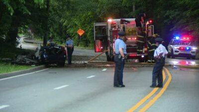 1 dead after early morning car crash and fire in Germantown - fox29.com - city Germantown