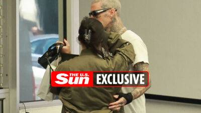 Kourtney Kardashian’s husband Travis Barker sparks health concerns as he’s seen in a splint after a mysterious injury - thesun.co.uk - state California - county Hill - city Beverly Hills, state California