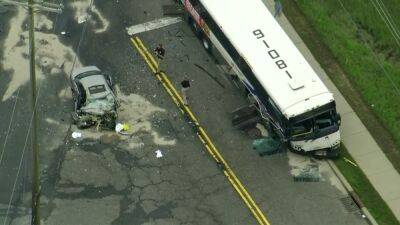 Officials: At least 12 injured after NJ Transit bus, car collide in Atlantic County - fox29.com - state Ohio - county Atlantic
