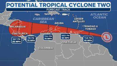 Bonnie likely to form as disturbance nears southern Caribbean islands - fox29.com - state Texas - Mexico - county Gulf - Trinidad And Tobago