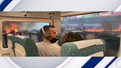 Video captures 'moments of panic' when Spanish train was surrounded by wildfire - fox29.com - Germany - Spain - Britain - Eu - city Madrid - Portugal